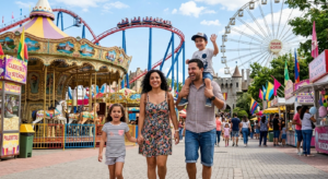 Ejemplo de recuerdo familiar: día en familia en un parque de diversiones